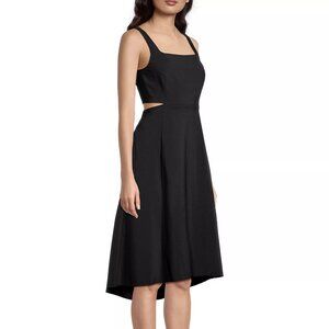 NWT | Theory Sleeveless Cutout Black Midi Dress 00‎